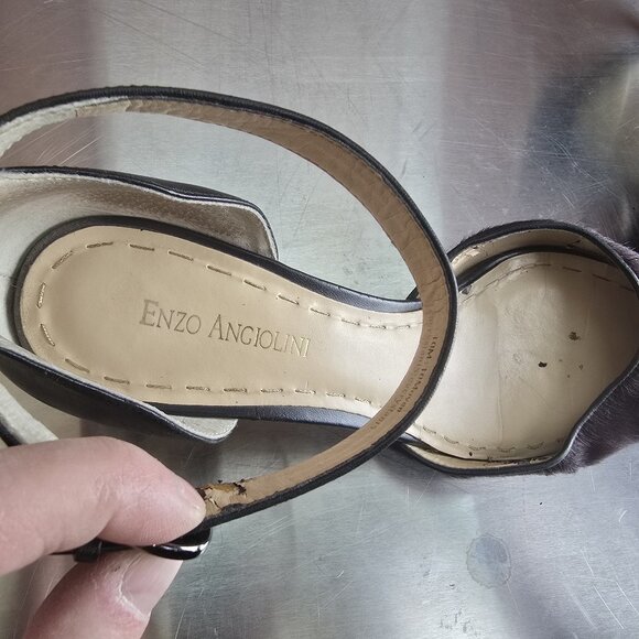 Enzo Angiolini Calf Hair Ankle Strap pump, size 10 - Picture 3 of 6